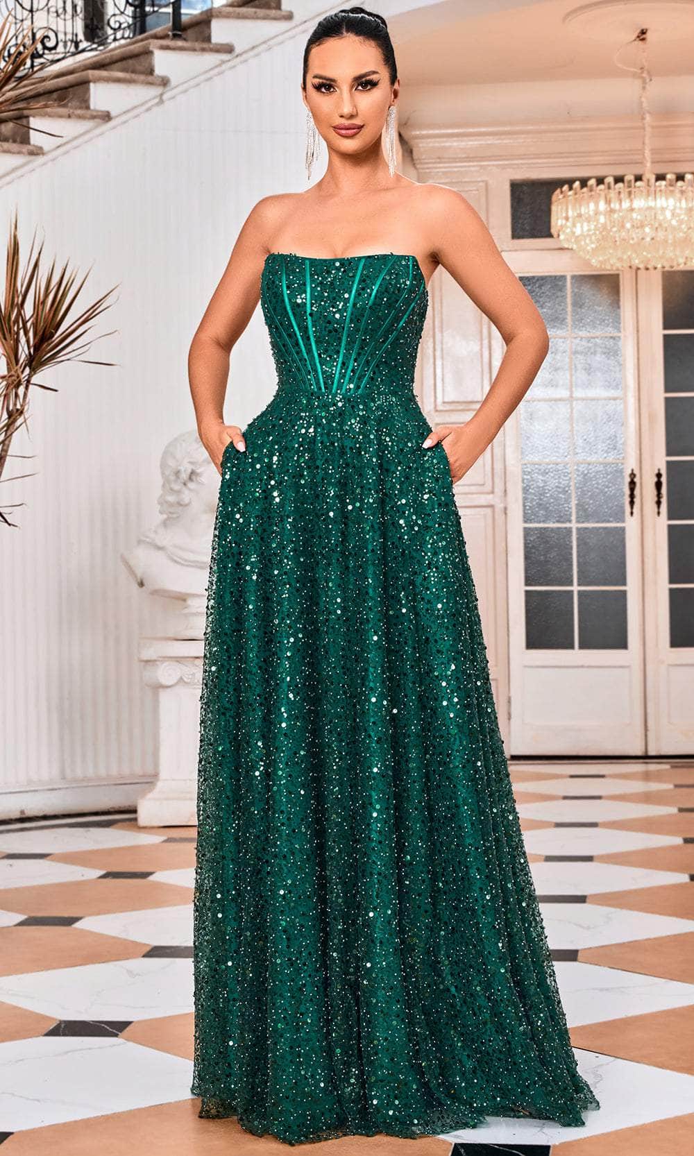 Image of J'Adore Dresses J24022 - Sequin A-Line Prom Dress