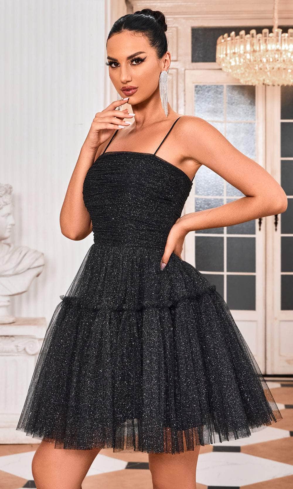 Image of J'Adore Dresses J24090 - Sequin Embellished Sleeveless Cocktail Dress