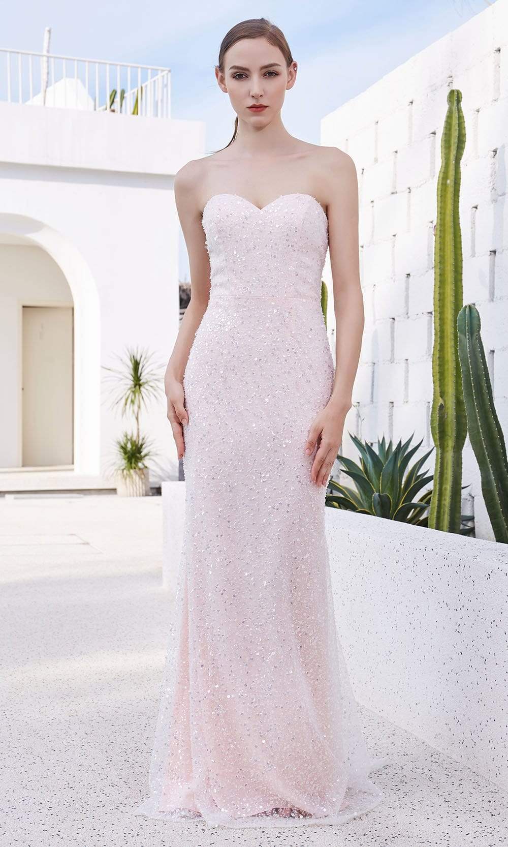 Image of J'Adore Dresses - JM106 Strapless Sweetheart Glass Beaded Gown