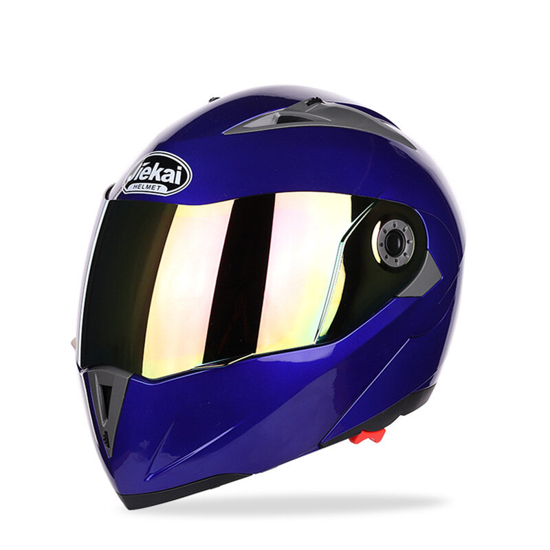 Image of JIEKAI JK105 Motorcycle Helmet Flip Up Unveiled Headpiece With Double Plating Lens Electric Bike Men Anti-Fog All Season
