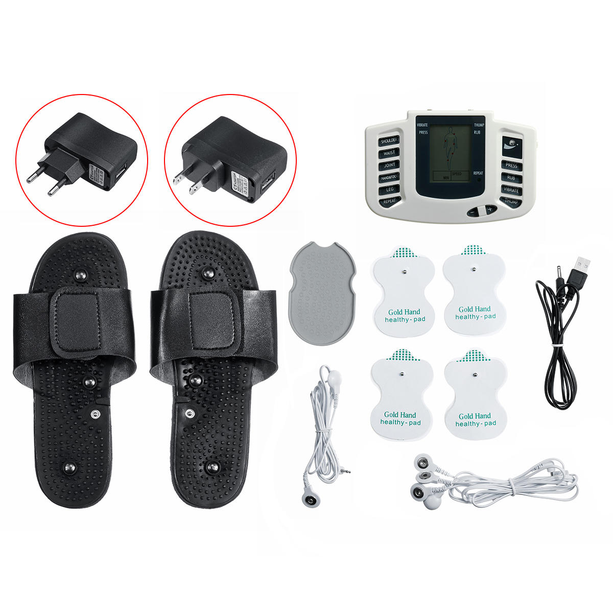 Image of JR-309 Display Electronic Stimulator Massager Muscle Body Massage Relief 4 Modes Muscle Stimulator with Electrode Pads W