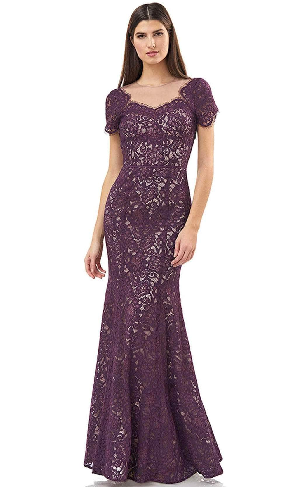 Image of JS Collections 866949 - Laced Short Sleeved Trumpet Gown