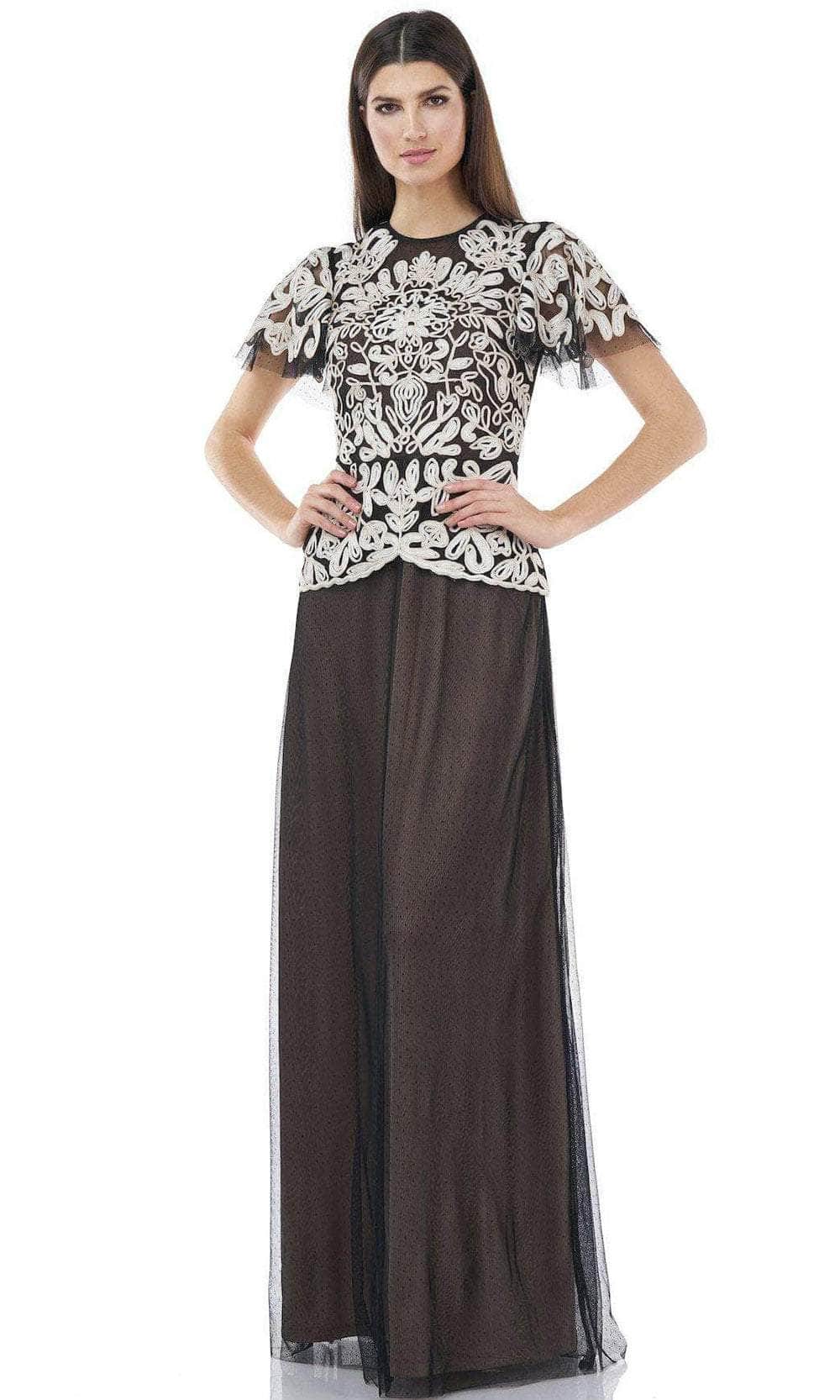 Image of JS Collections 867032 - Short Sleeved Embellished Fully Lined Dress