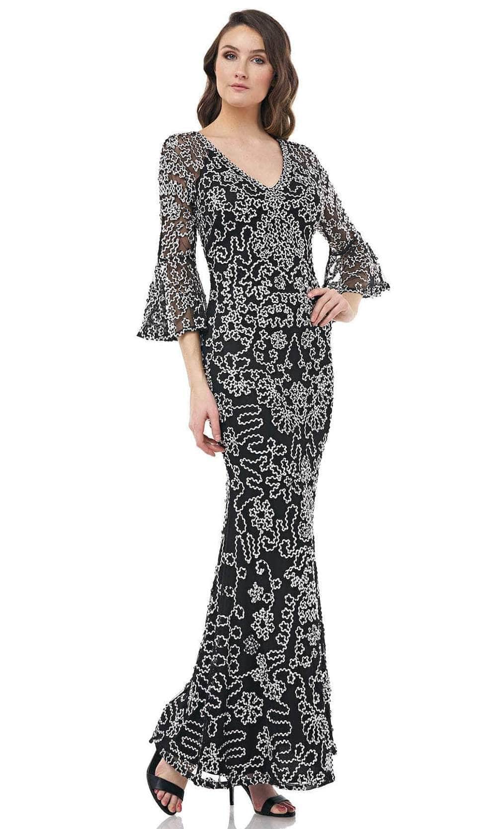 Image of JS Collections 867193 - Flounce Sleeve Soutache Formal Gown
