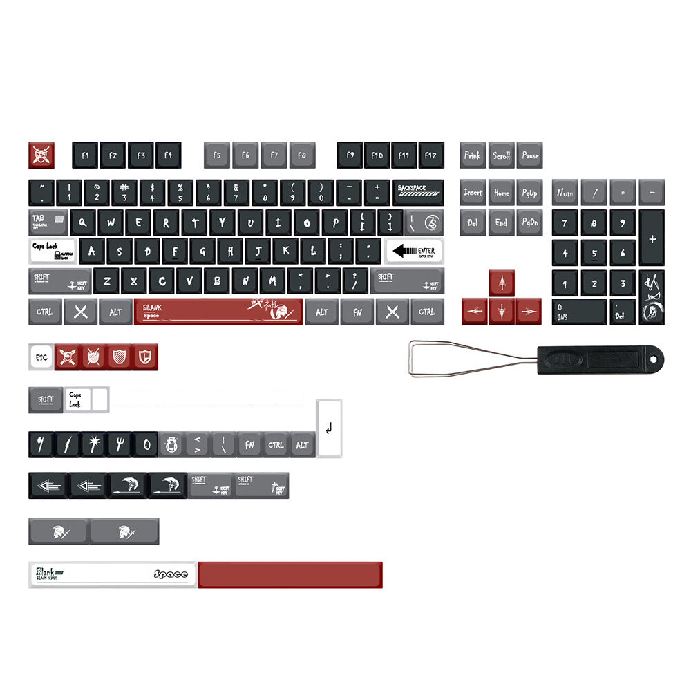 Image of JSJT 133 Keys King of War PBT Keycap Set XDA Profile Five-sided Sublimation Custom Keycaps for Mechanical Keyboards