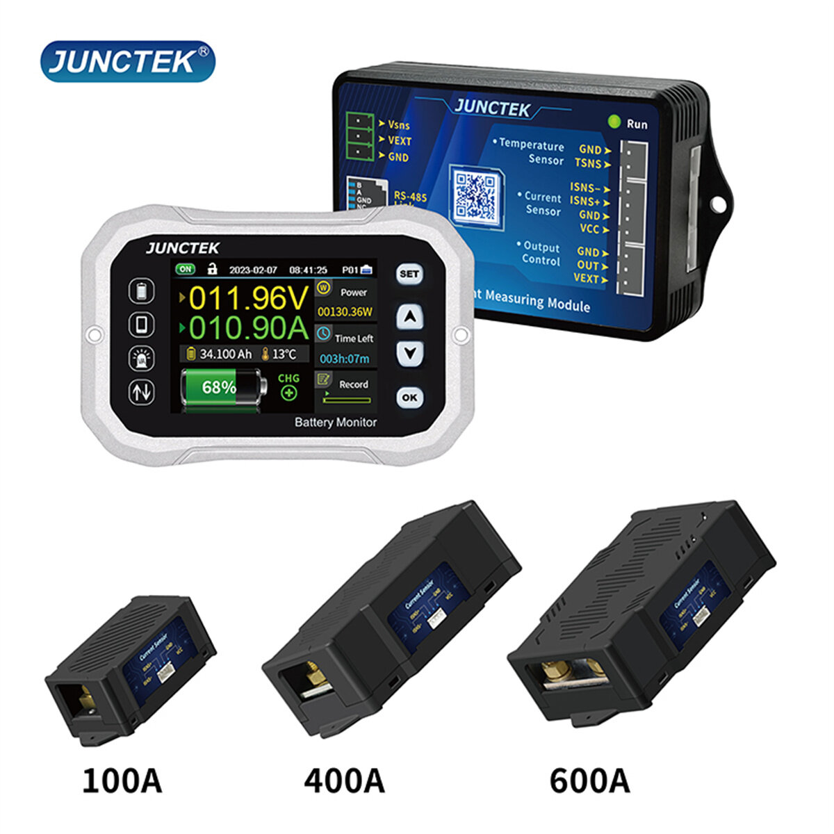 Image of JUNCTEK Bluetooth Battery Monitor KH110F KH140F KH160F Voltage And Current Tester Capacity Indicator VA Battery Gauge