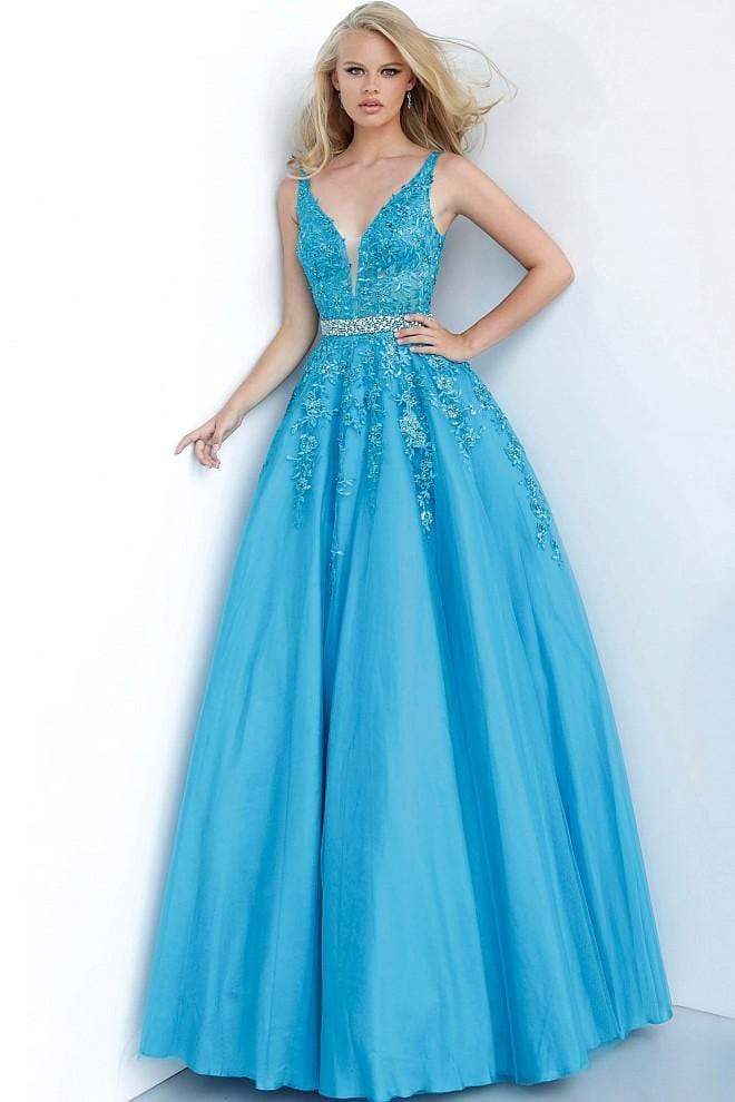 Image of JVN by Jovani - JVN00925 Embroidered Junior Prom Gown