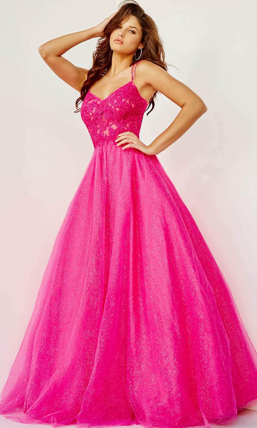 Image of JVN by Jovani JVN67051 - Embroidered Bodice Prom Gown