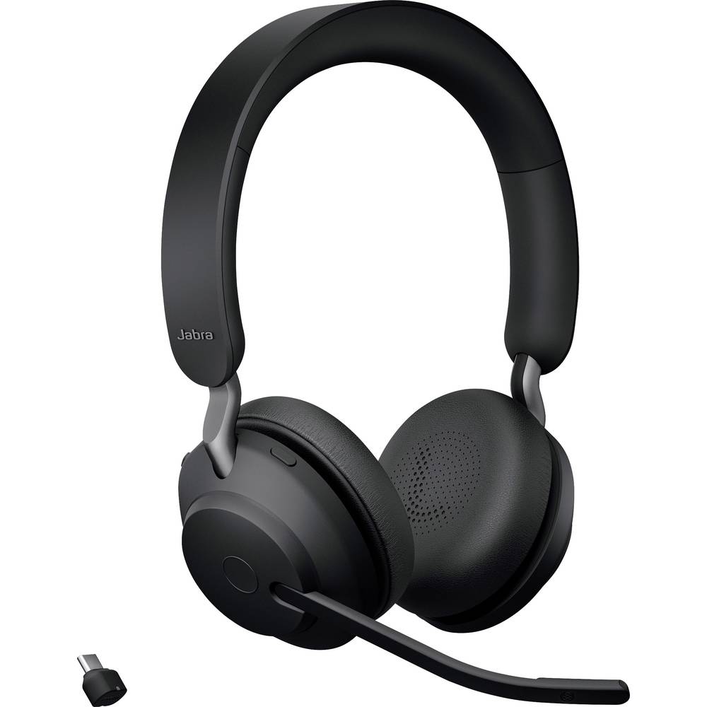 Image of Jabra Evolve2 65 UC Phone On-ear headset BluetoothÂ® (1075101) Stereo Black Volume control Battery indicator Microphone