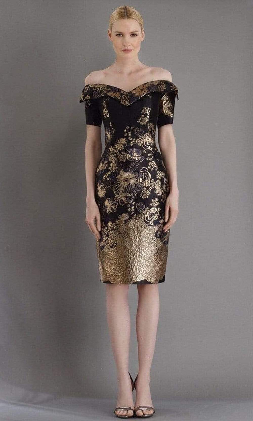 Image of Janique - 1939 Off-Shoulder Metallic Cocktail Dress