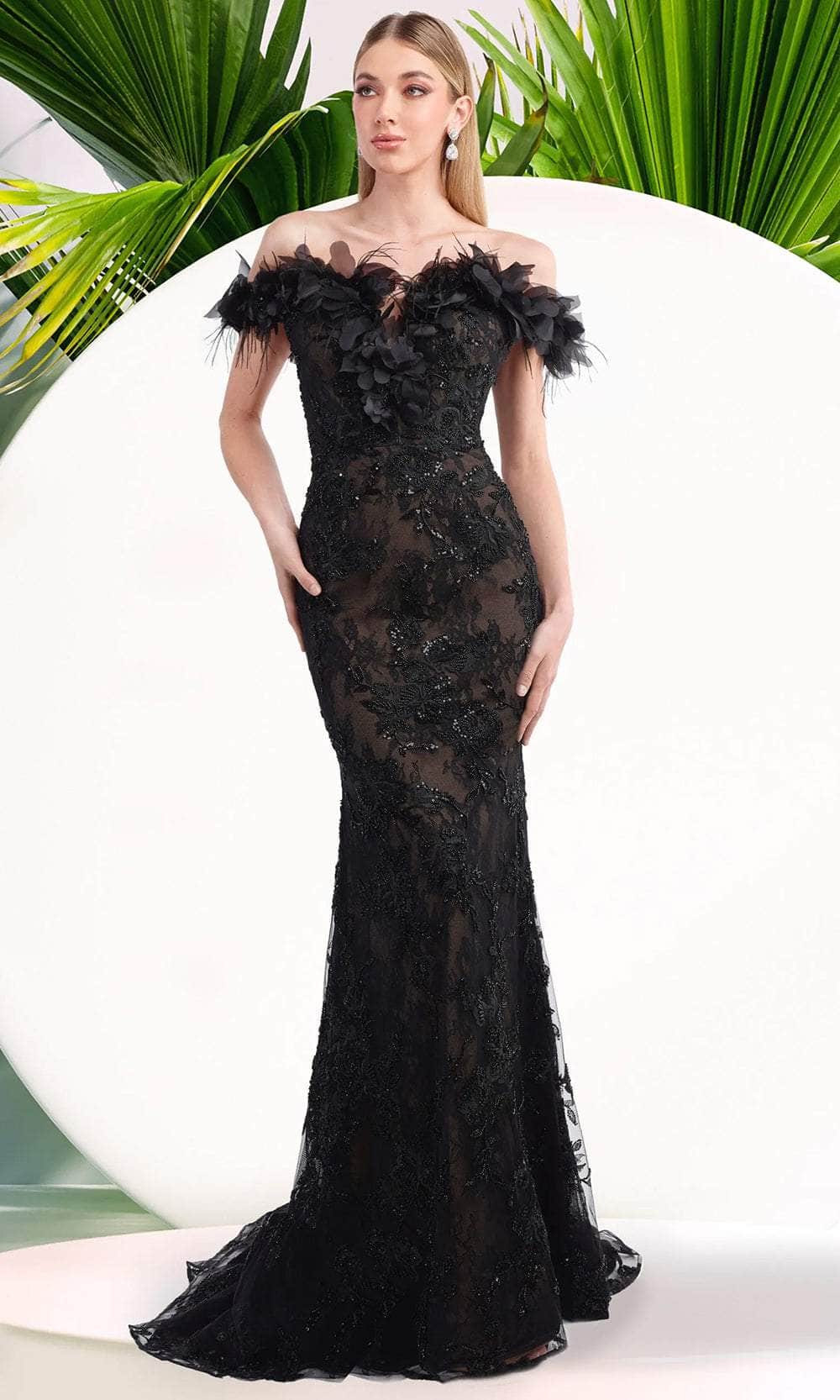 Image of Janique W3015 - Embellished Floral Lace Gown