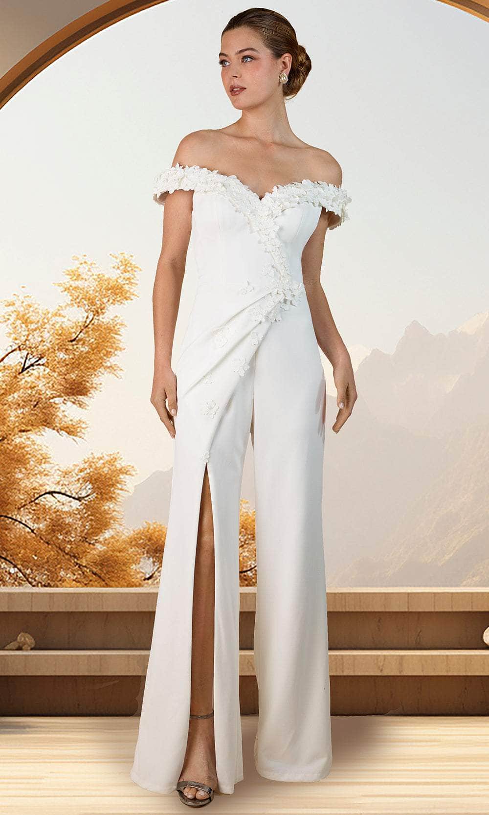 Image of Janique W3036 - Applique Bodice Jumpsuit