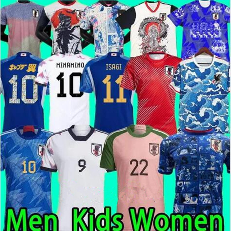 Image of Japan 2023 Soccer Jerseys Cartoon ISAGI ATOM TSUBASA MINAMINO ASANO DOAN KUBO ITO 2024 Japanese Special uniform MEN WOMEN 22 23 24 Football