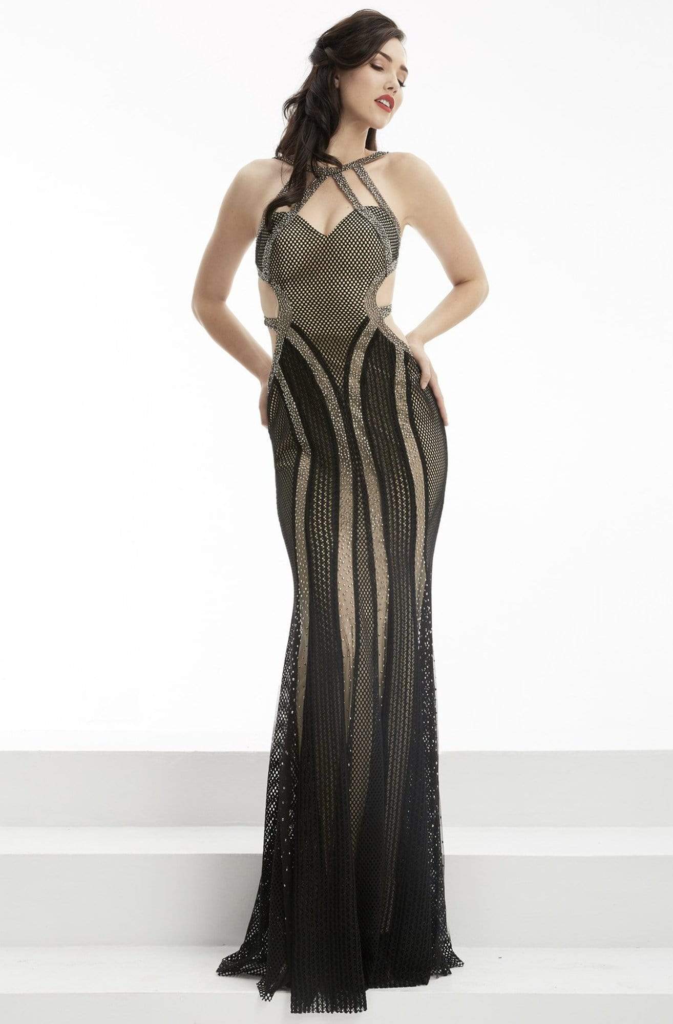 Image of Jasz Couture - Textured Cutout Gown 5902