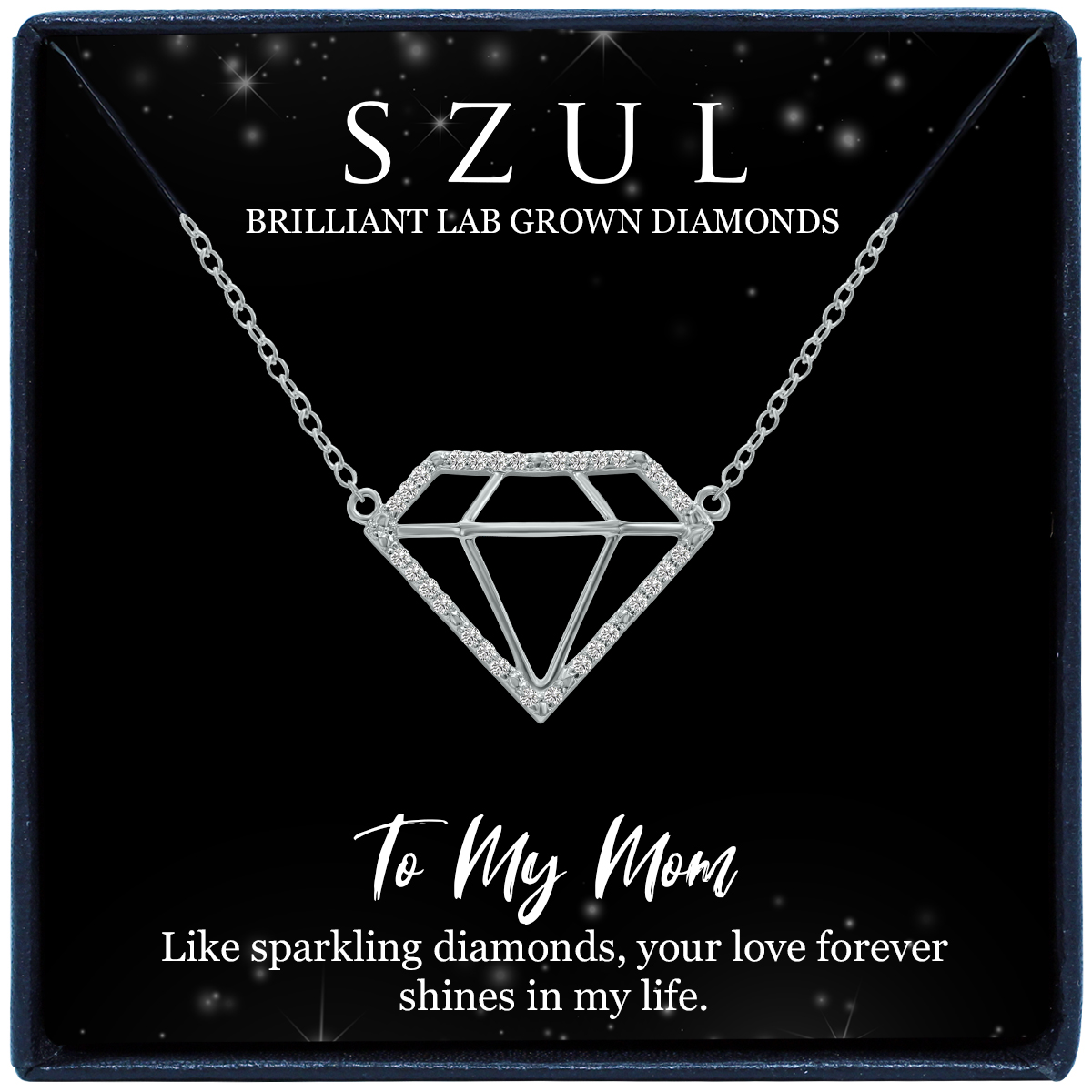 Image of Jewelry Gift For Mom - 1/7 Carat TW Lab Grown Diamond Pendant in925 Sterling Silver