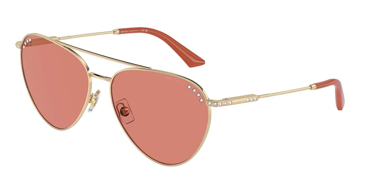 Image of Jimmy Choo JC4002B 300684 60 Lunettes De Soleil Femme Dorées FR