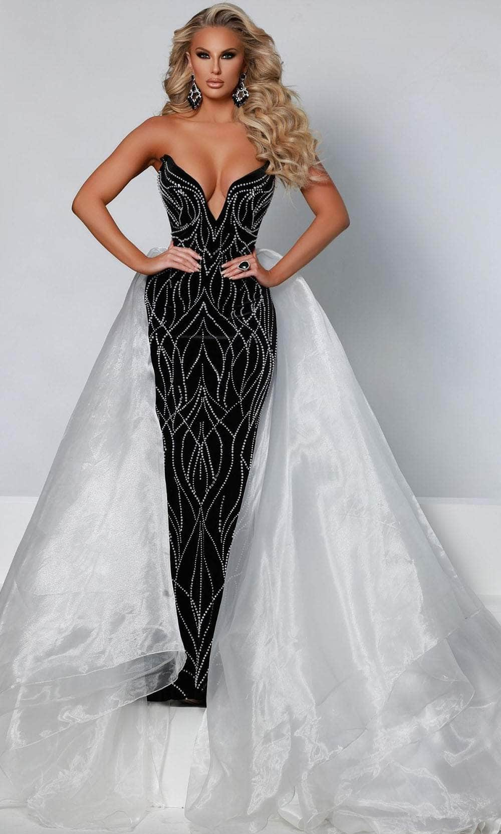 Image of Johnathan Kayne 2555 - Strapless V-Neck Long Gown