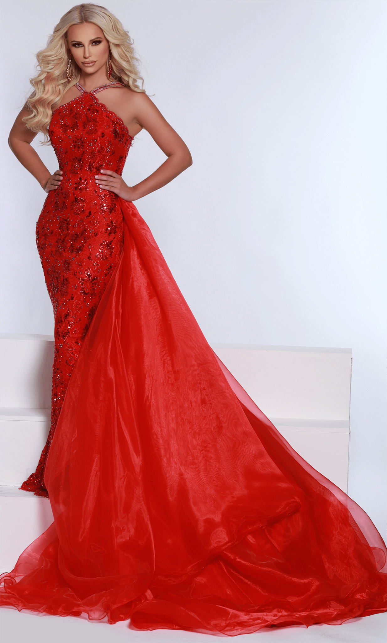 Image of Johnathan Kayne 2618 - Lace Overskirt Evening Gown