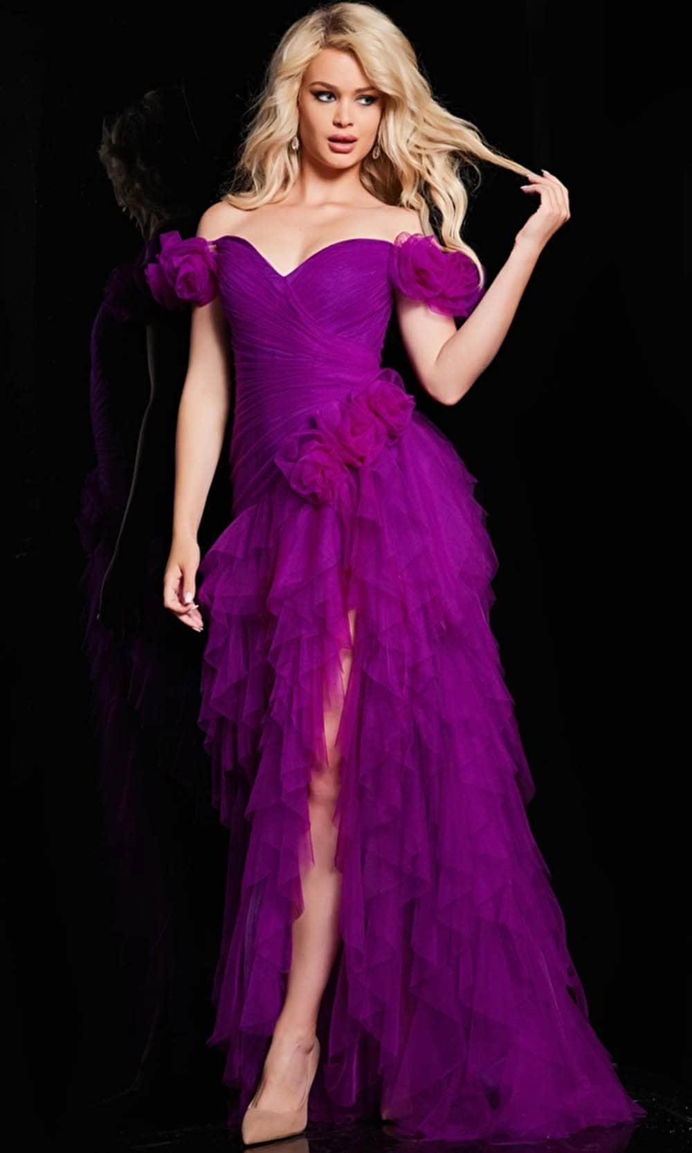 Image of Jovani 26312 - Off Shoulder Prom Gown