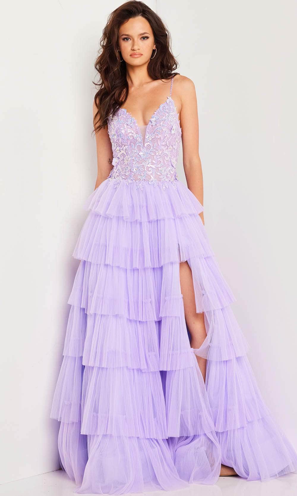 Image of Jovani 37190 - Tiered A-Line Prom Gown