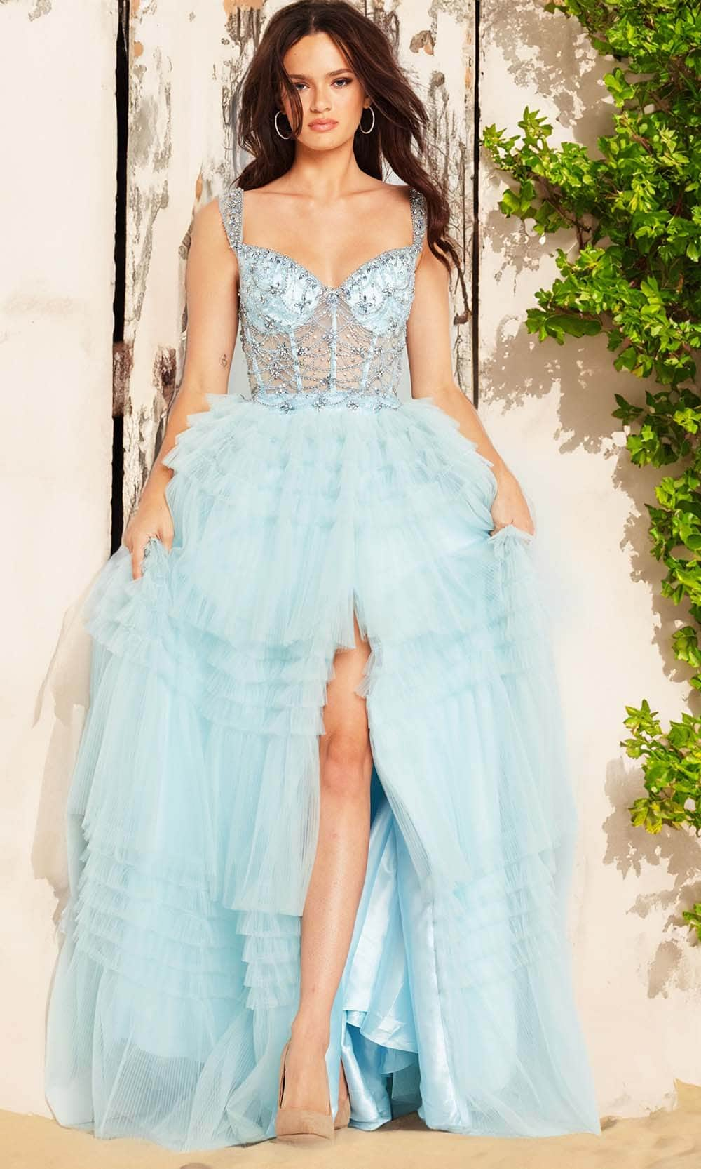 Image of Jovani 37438 - Sleeveless Ruffled Ballgown