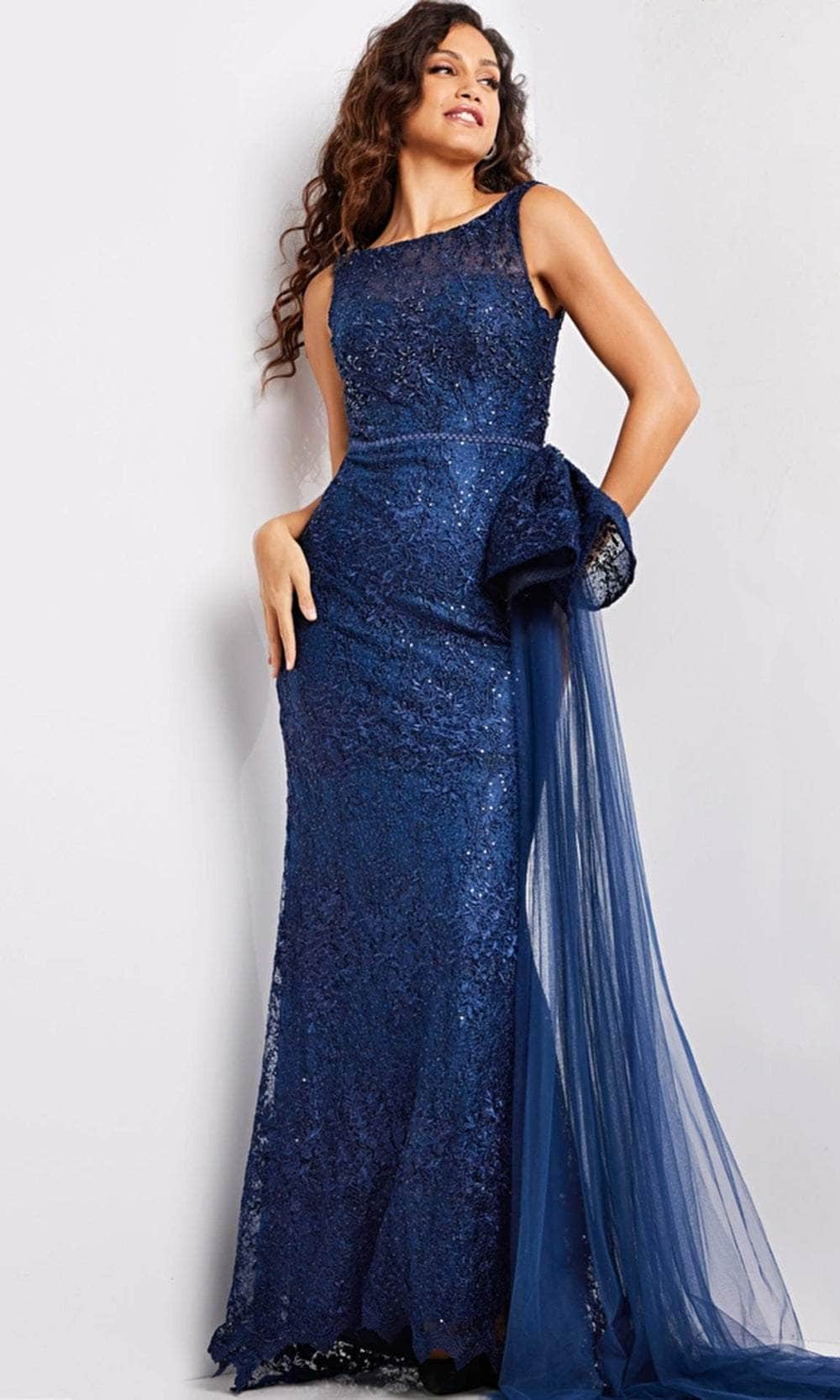 Image of Jovani 37602 - Floral Embroidered Evening Dress