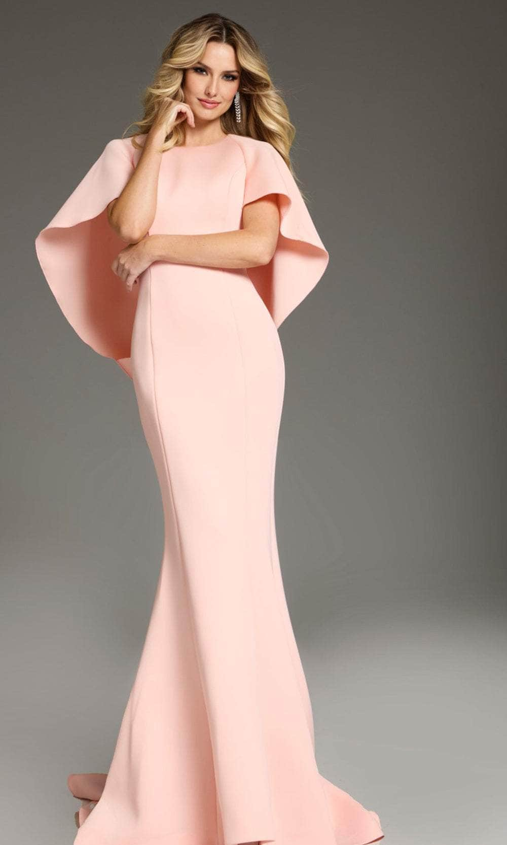 Image of Jovani 38822 - High Neck Cape Sleeve Prom Gown