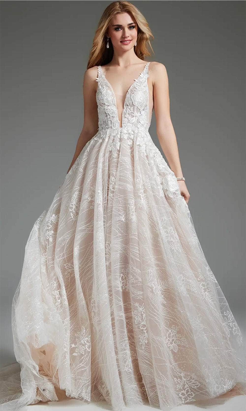 Image of Jovani 39435 - Floral A-Line Bridal Gown