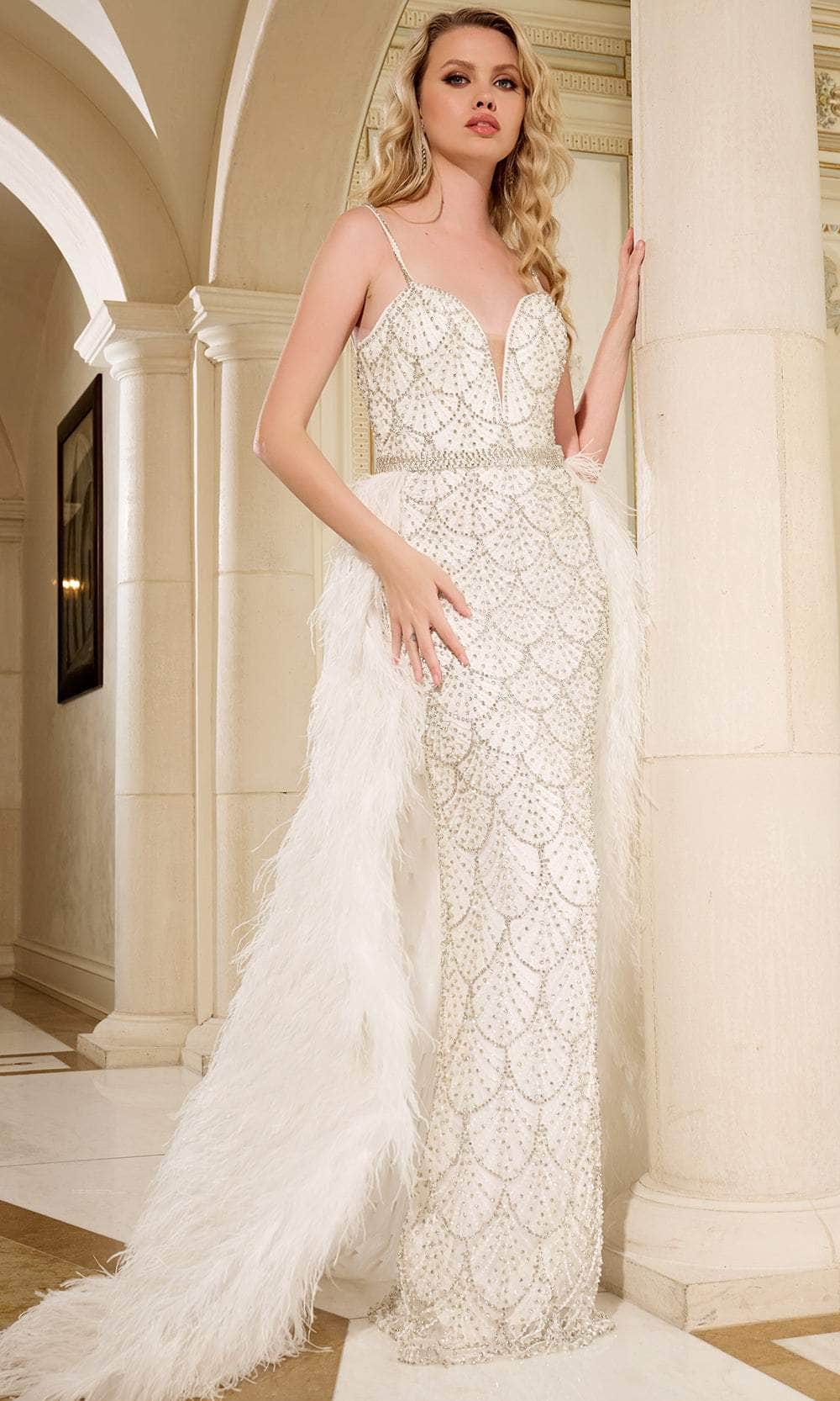 Image of Jovani 39677 - Scallop Motif Evening Gown