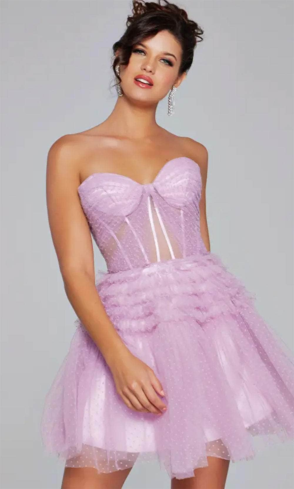 Image of Jovani 40467 - Sweetheart Ruffled A-Line Cocktail Dress