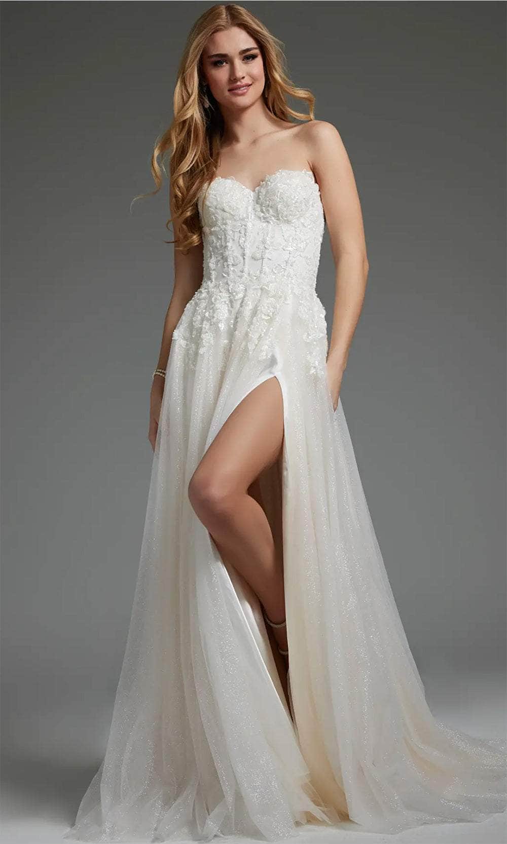 Image of Jovani JB25730 - Embroidered Sweetheart Bridal Gown