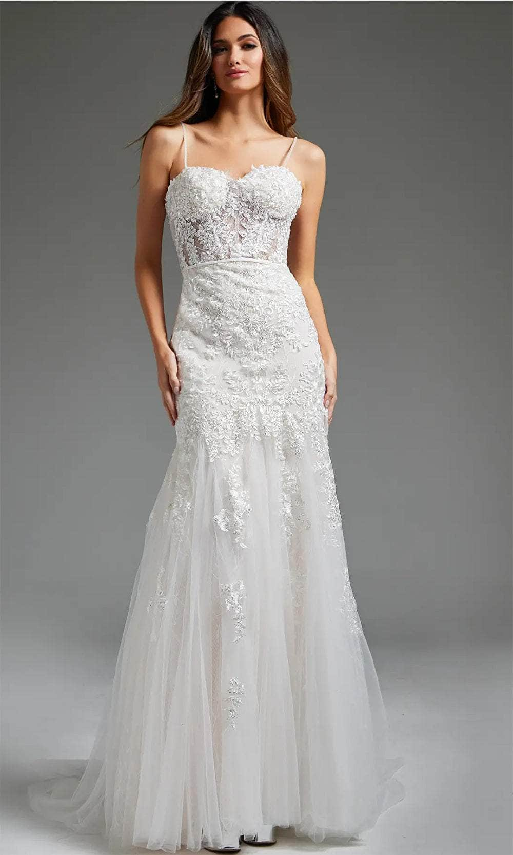 Image of Jovani JB38490 - Sweetheart Trumpet Bridal Gown