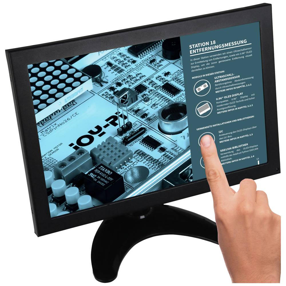 Image of Joy-it RB-LCD10-2 Touchscreen EEC: A (A - G) 254 cm (10 inch) 1280 x 800 p HDMIâ¢ USB VGA BNC AV IPS LCD