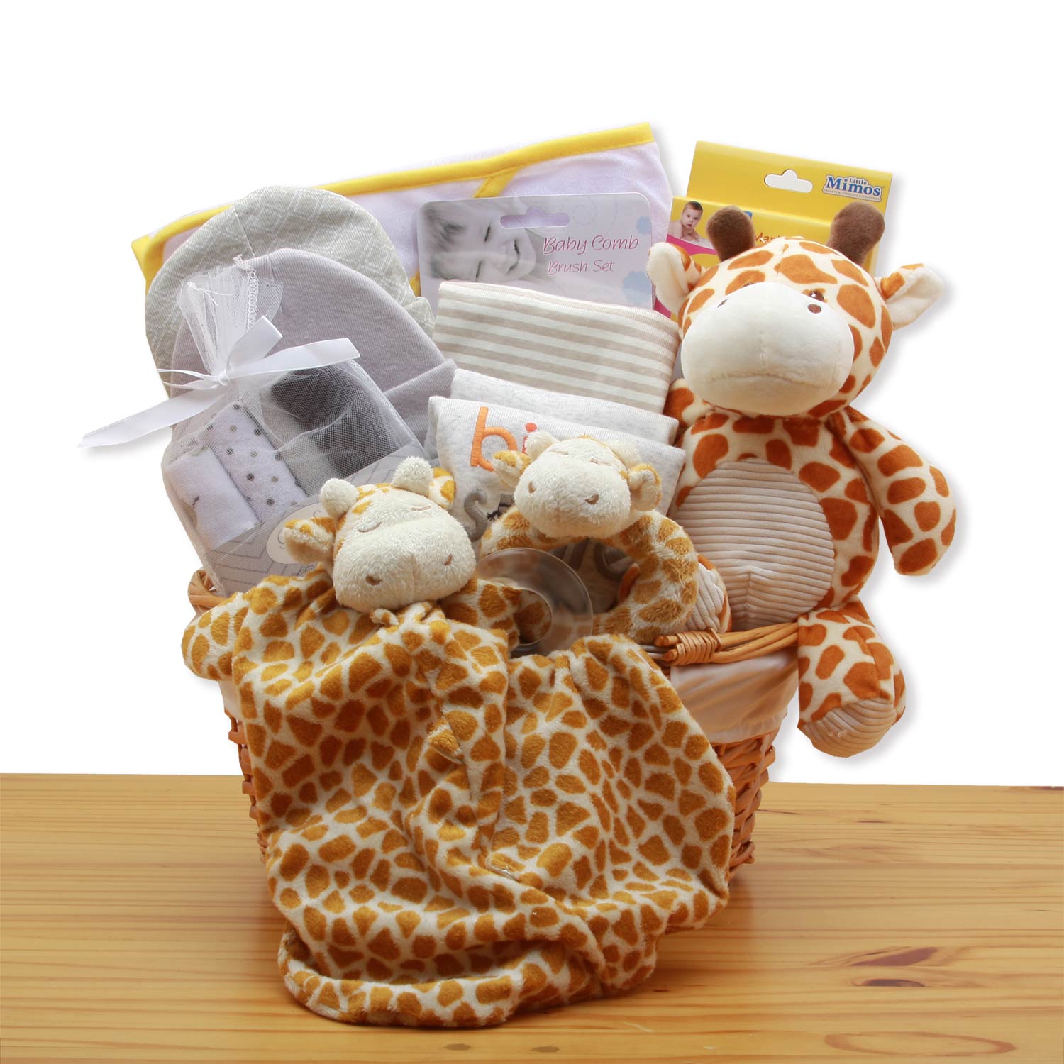 Image of Jungle Safari New Baby Gift Basket - Yellow