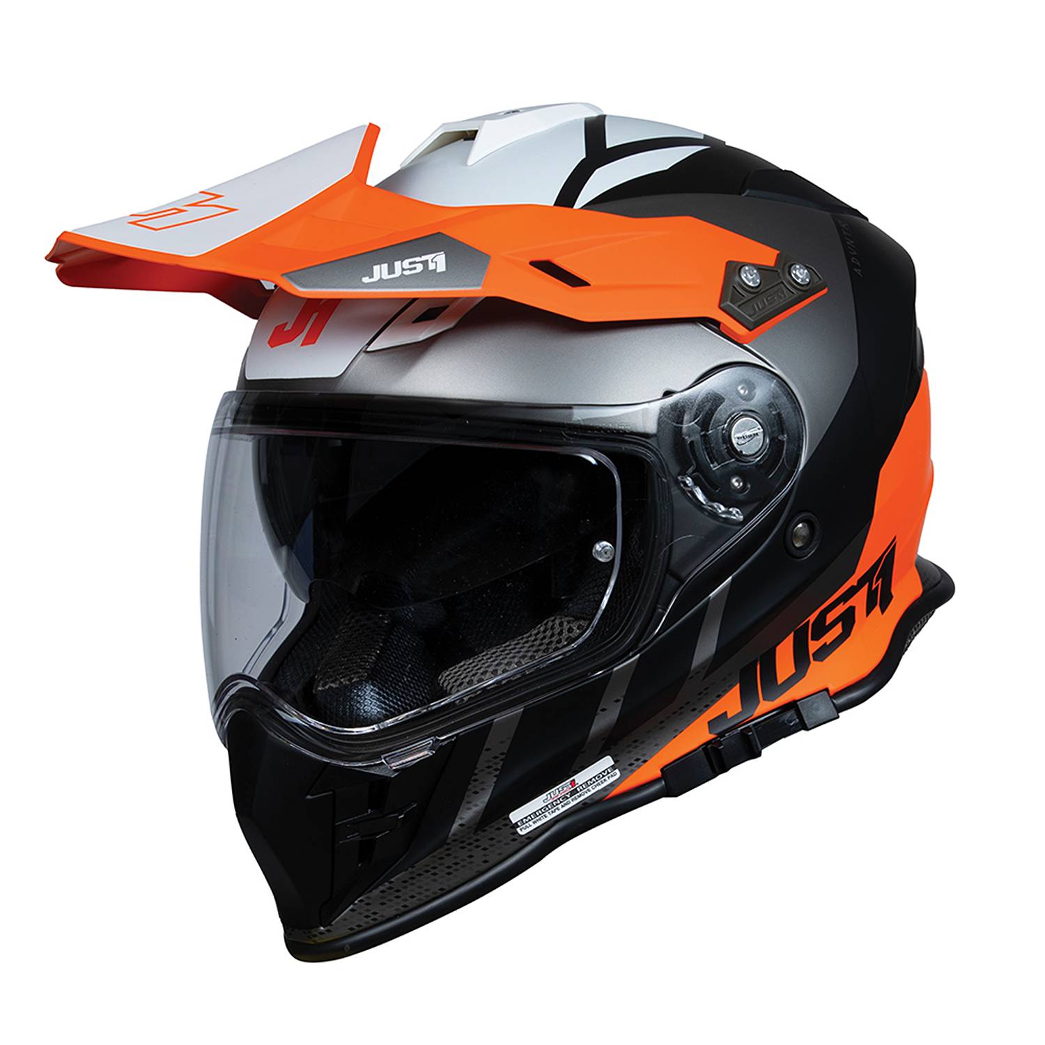 Image of Just1 J34 Pro Outerspace Orange Titanium Matt Adventure Helmet Size XL ID 8055774028080