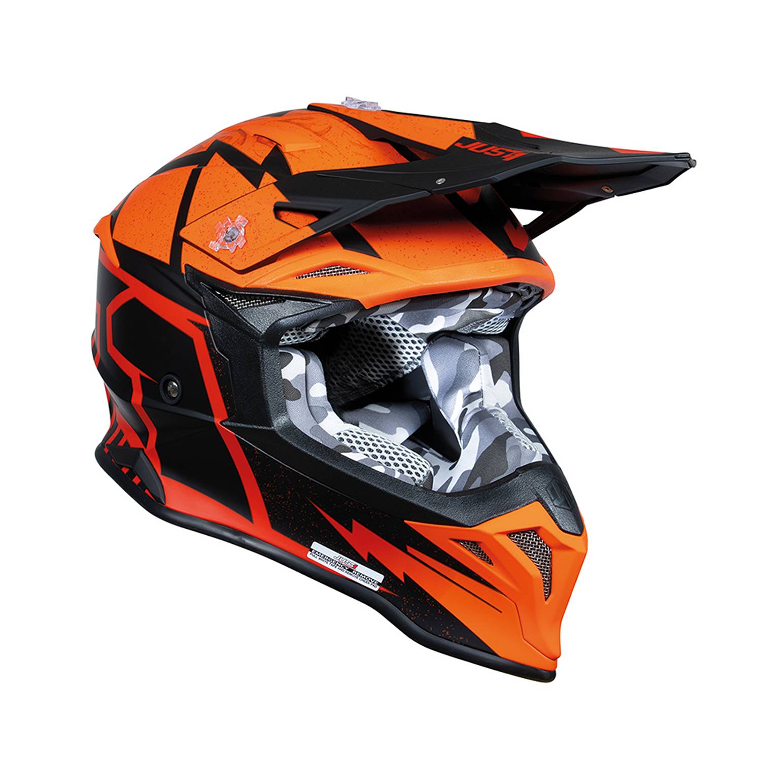 Image of Just1 J39 Poseidon Orange Black Offroad Helmet Size S ID 8055774027632