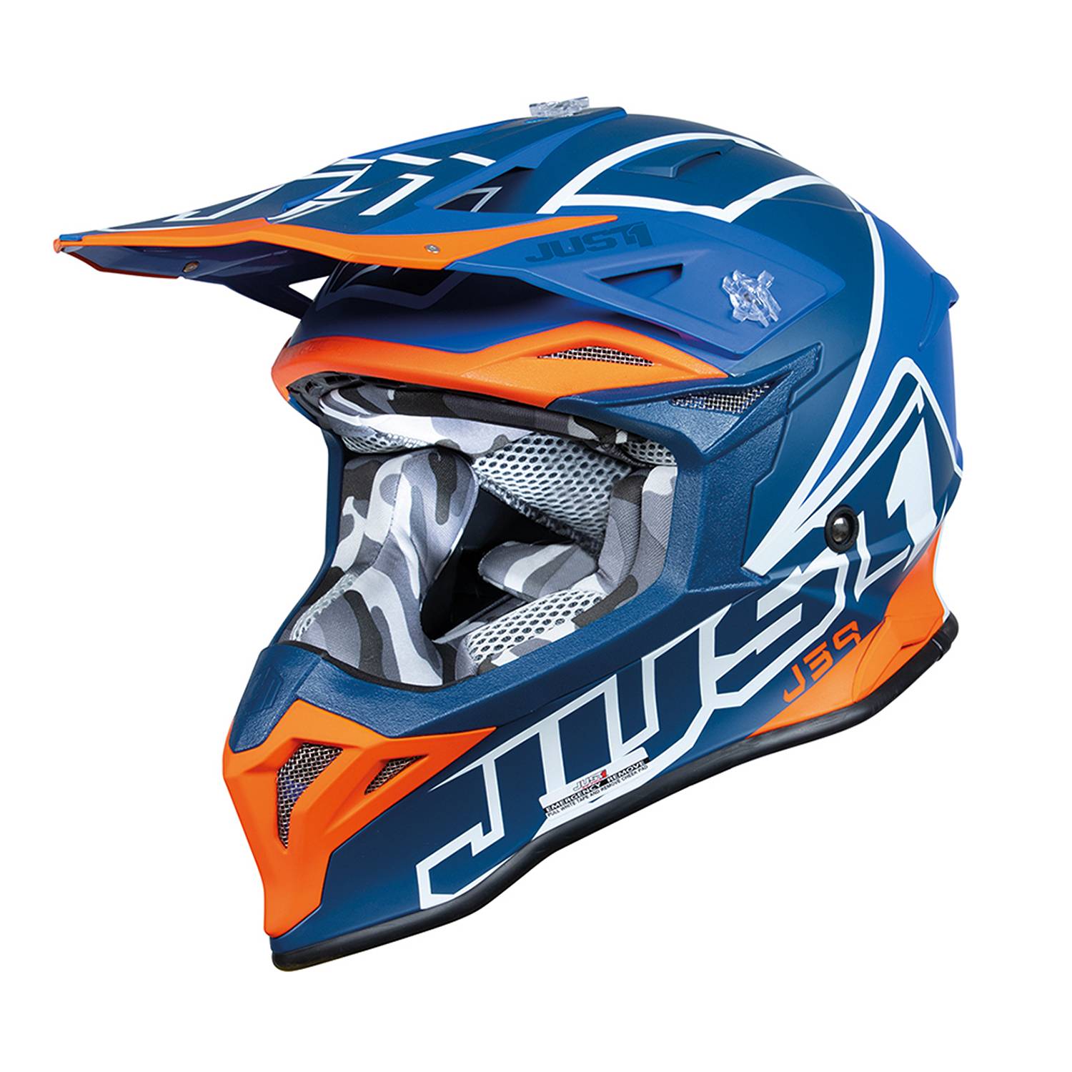 Image of Just1 J39 Thruster Blau Orange Offroad Helme Größe M