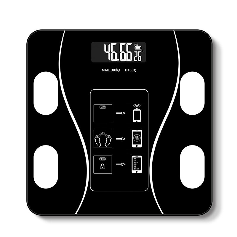 Image of KALOAD® Smart Wireless Body Fat Scale USB+Solar Charing BMI Scales Digital Scale For Body WeightWith APP Analyzer