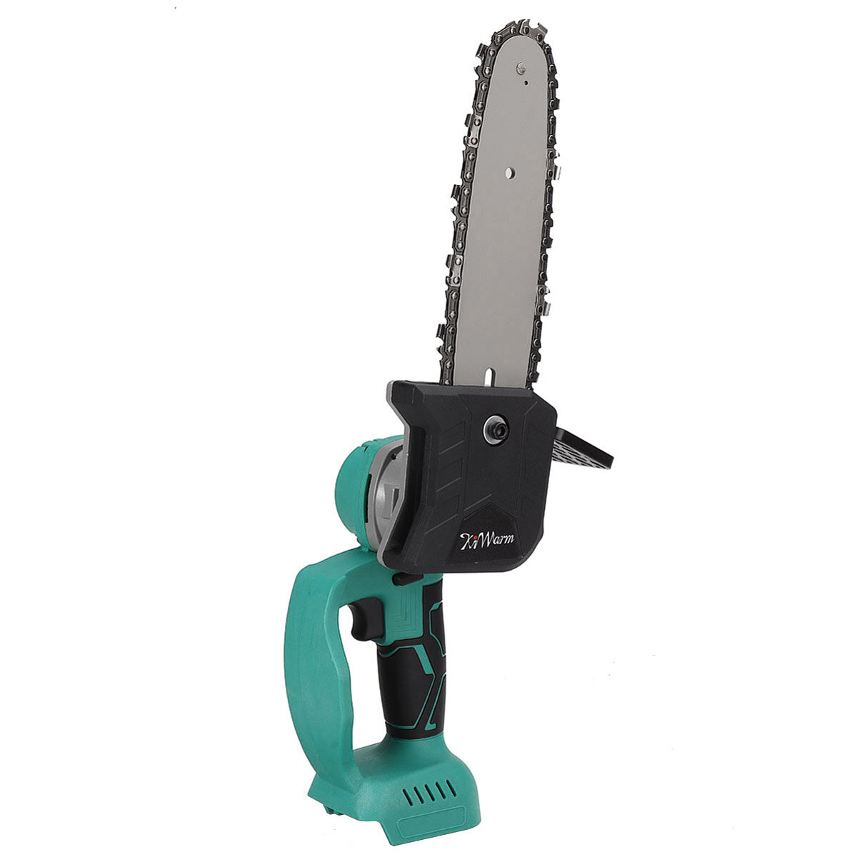 Image of KIWARM 8 Inch Portable Electric Saw Pruning Chain Saw Rechargeable Woodworking Power Tools Wood Cutter Green/Blue Color