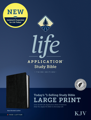 Image of KJV Life Application Study Bible Third Edition Large Print (Bonded Leather Black Indexed Red Letter)