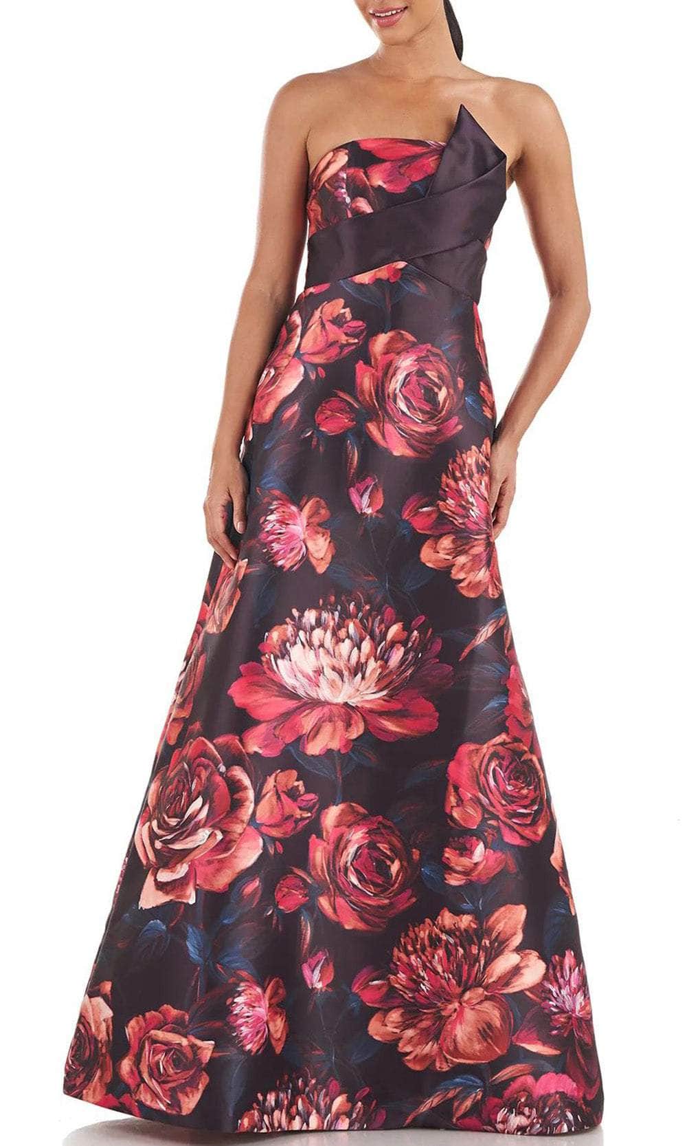 Image of Kay Unger 5518224 - Strapless Floral Prom Dress
