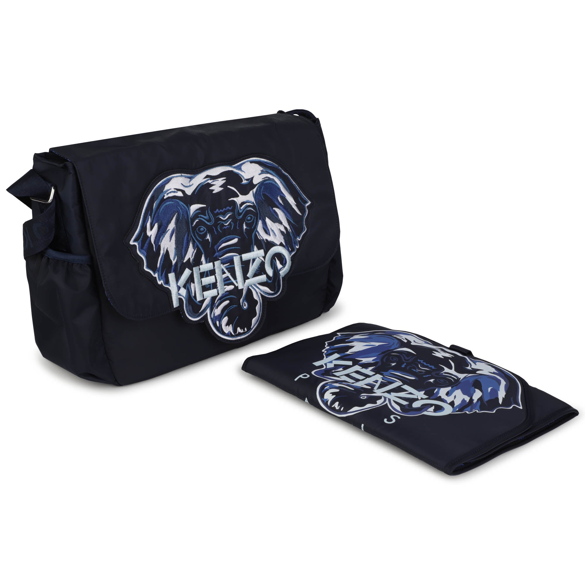 Image of Kenzo Baby Elephant Logo Changing Bag Blue One Size