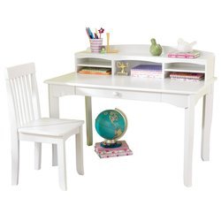 Image of KidKraft Avalon Child Desk With Hutch And Chair Set - White