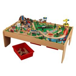 Image of KidKraft Train Table 120pc Mountain Train Set