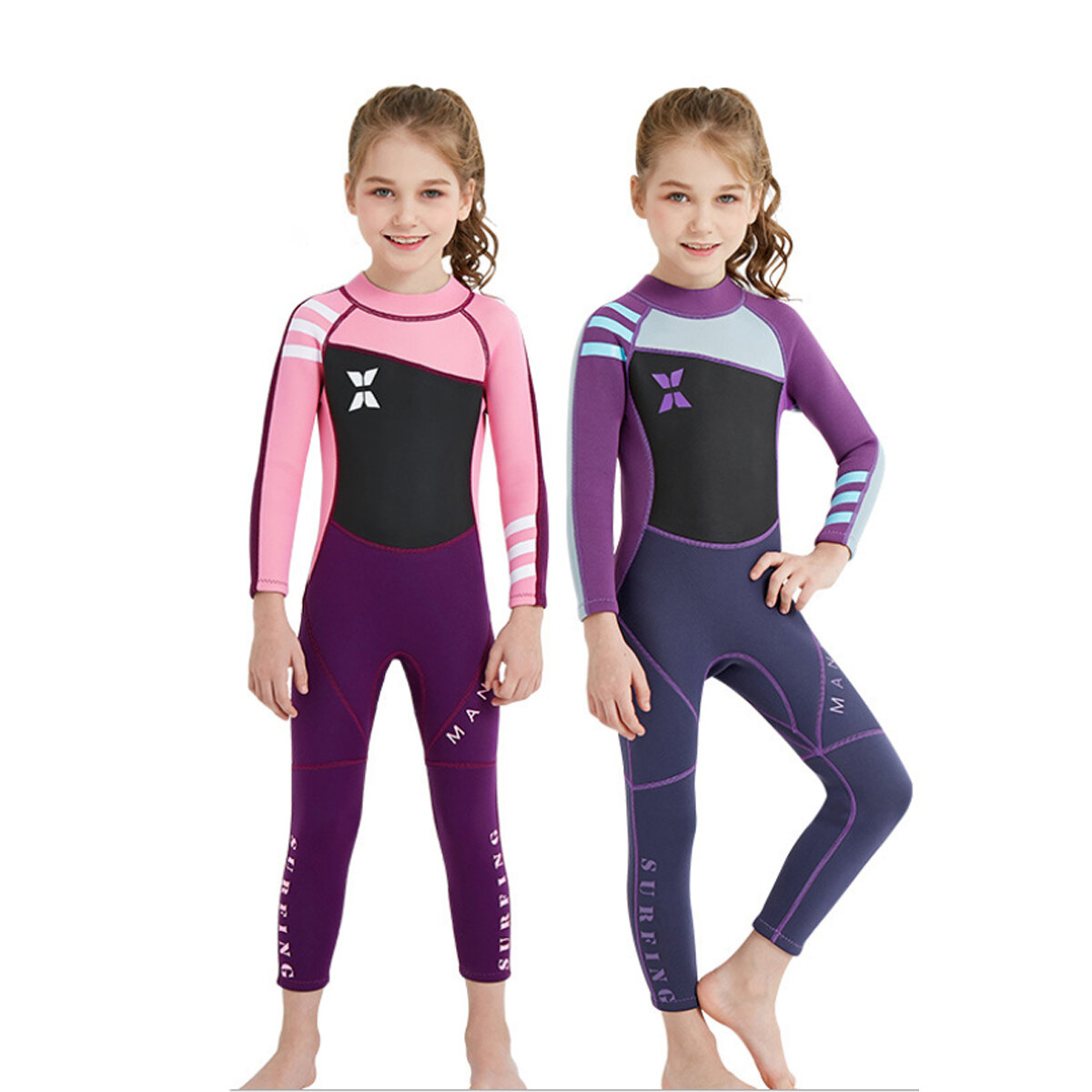 Image of Kids Diving Suit 25MM Neoprene Wetsuit Children For Boys Girls Keep Warm One-piece Long Sleeves UV Protection Swimwear