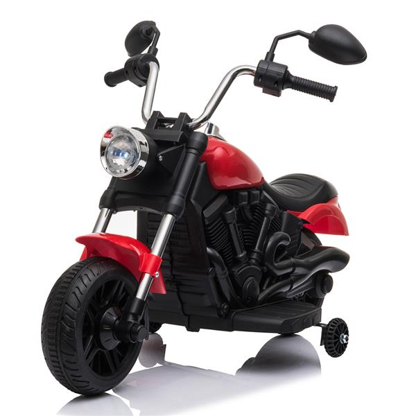 Image of Kids Electric Ride On Motorcycle With Training Wheels 6V - Red