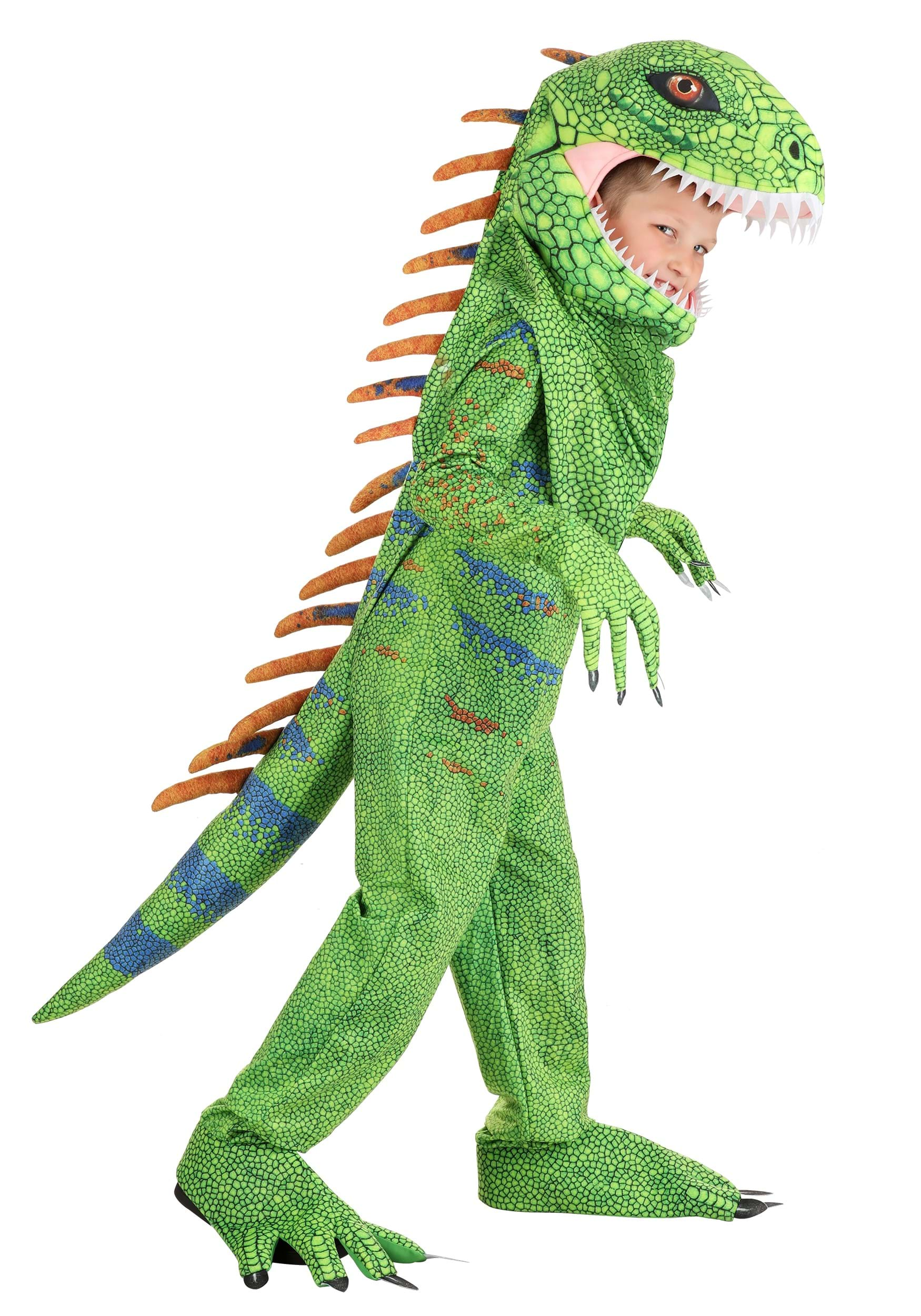 Image of Kid's Green Iguana Costume ID FUN3322CH-XL