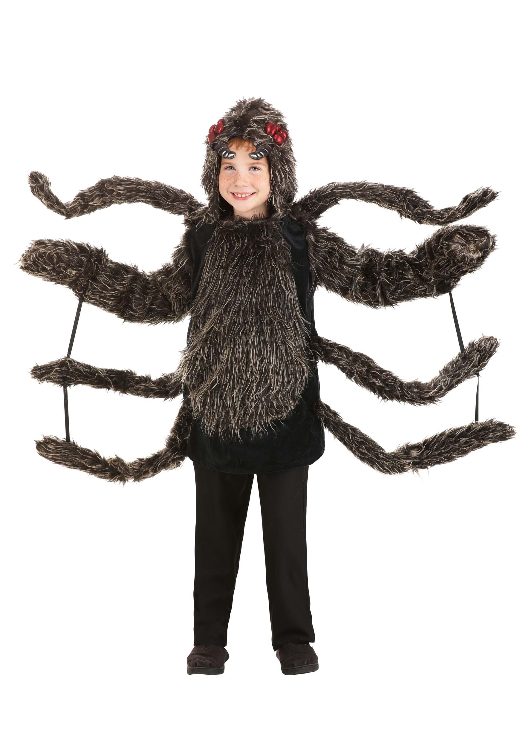Image of Kid's Hooded Grey Tarantula Costume | Spider Costumes ID FUN4535CH-XS