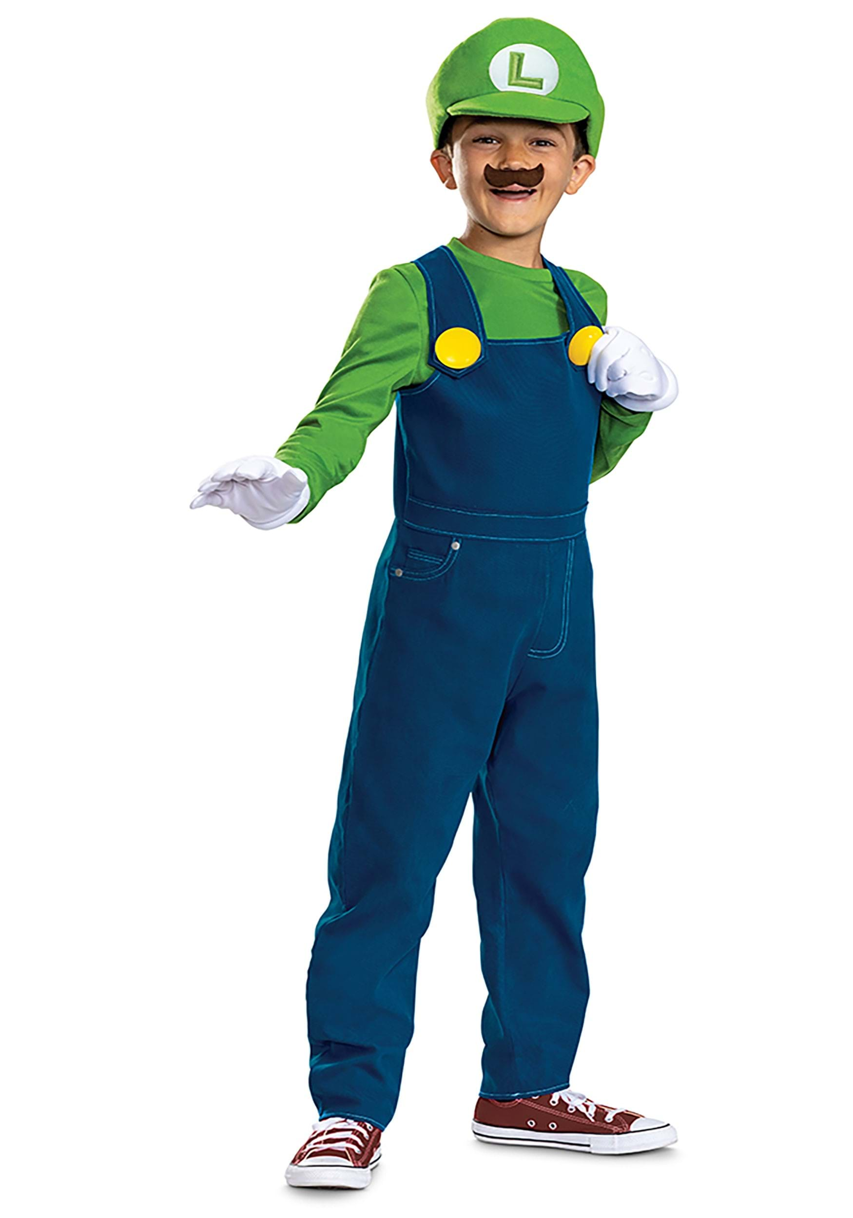 Image of Kid's Super Mario Bros Premium Luigi Costume ID DI146369-10/12