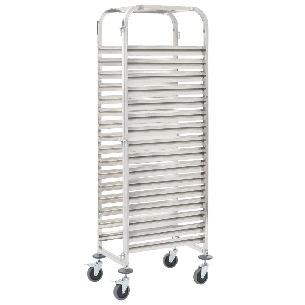 Image of Kitchen Trolley for 16 Trays 15"x217"x642" Stainless Steel
